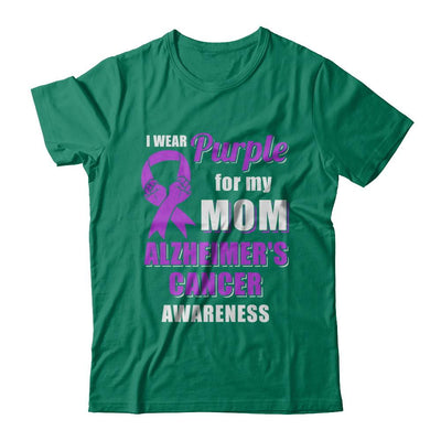 I Wear Purple For My Mom Alzheimer's Awareness Son Daughter-T-Shirt & Hoodie-Classic T-Shirt-Kelly Green