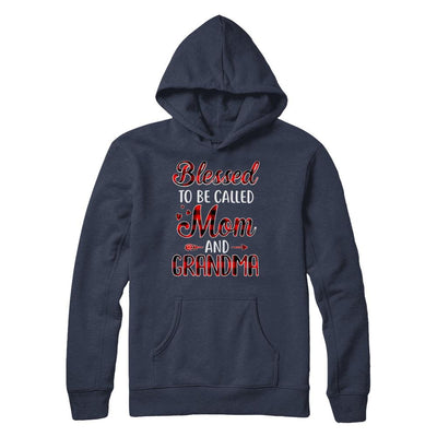 Red Buffalo Plaid Blessed To Be Called Mom And Grandma-T-Shirt & Hoodie-Pullover Hoodie-Navy