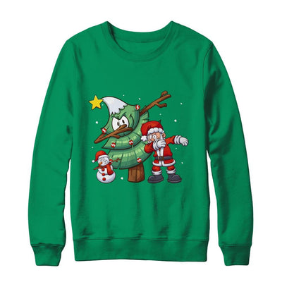 Dabbing Santa Through The Snow-T-Shirt & Sweatshirt-Crewneck Sweatshirt-Irish Green