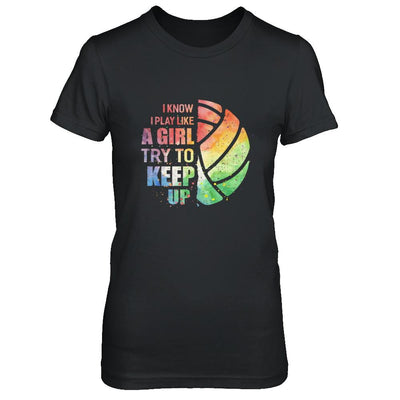 Yeah I Play Like A Girl Volleyball Girl-T-Shirt & Hoodie-Women's T-Shirt-Black