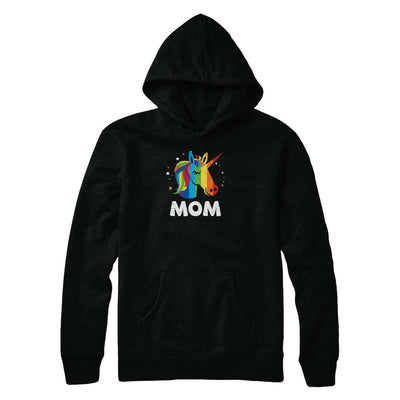 LGBT Pride Lesbian Gay Proud Mom Unicorn-T-Shirt & Tank Top-Pullover Hoodie-Black