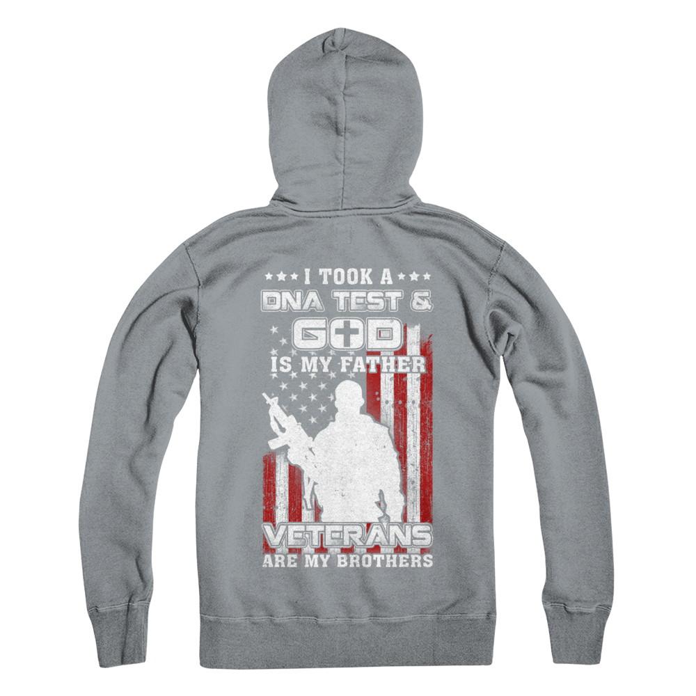 I Took A Dna Test God Is My Father Veterans Brothers-T-Shirt & Hoodie-Pullover Hoodie-Light Steel