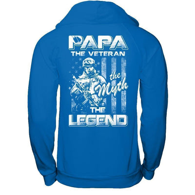 Papa The Veteran The Myth The Legend-T-Shirt & Hoodie-Pullover Hoodie-Royal