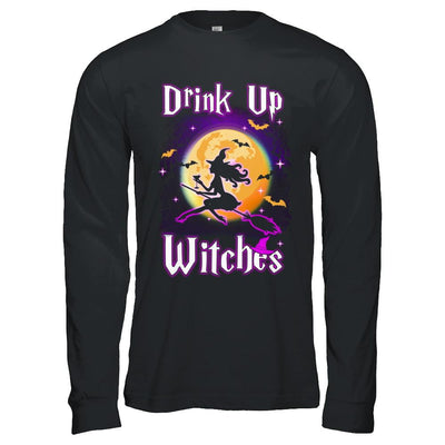 Drink Up Witches Funny Halloween-T-Shirt & Hoodie-Long Sleeve T-Shirt-Black