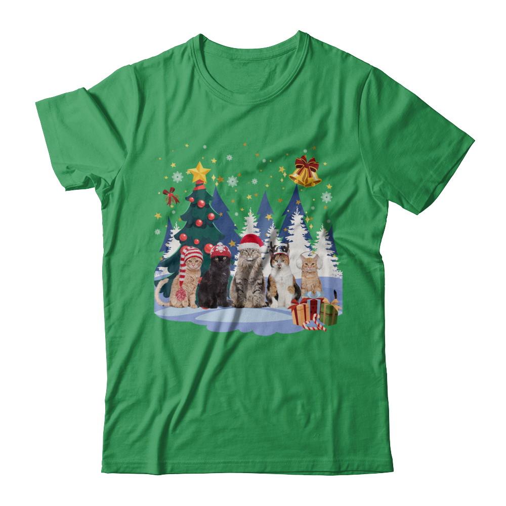 Cute Cats Claus Christmas-T-Shirt & Sweatshirt-Premium T-Shirt-Kelly Green