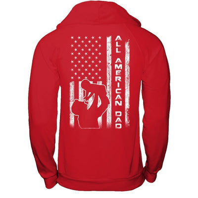 All American Dad Flag-T-Shirt & Hoodie-Pullover Hoodie-Red