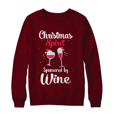 Holiday Party Christmas Spirit Sponsored By Wine-T-Shirt & Sweatshirt-Crewneck Sweatshirt-Maroon