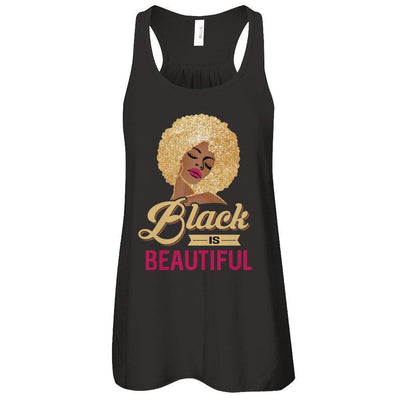 Black Is Beautiful African Black Pride-T-Shirt & Tank Top-Women's Flowy Racerback Tank-Black