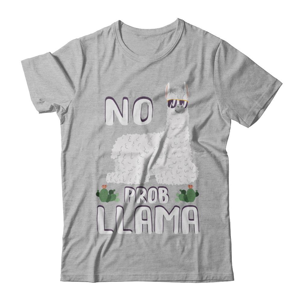 No Prob Llama No Drama Mama Alpaca Llamacorn-T-Shirt & Hoodie-Premium T-Shirt-Heather Gray