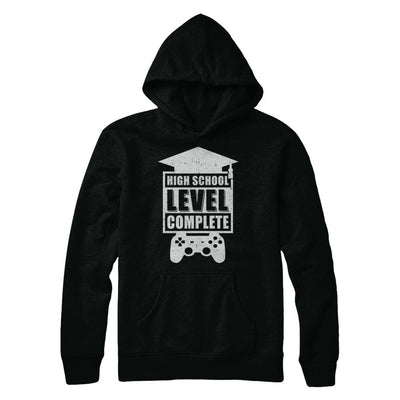 High School Level Complete Graduation Video Gamer-T-Shirt & Hoodie-Pullover Hoodie-Black