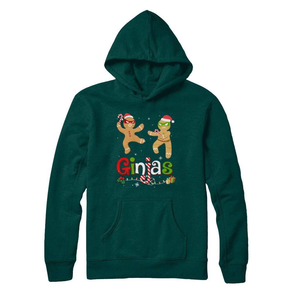 Ginjas Gingerbread Ninjas Funny Christmas Gifts-T-Shirt & Hoodie-Pullover Hoodie-Deep Forest