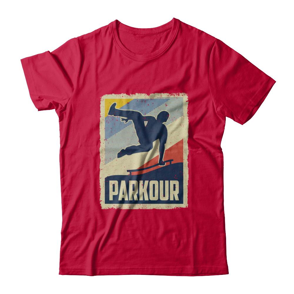 Vintage Parkour Distressed Style-T-Shirt & Hoodie-Classic T-Shirt-Red