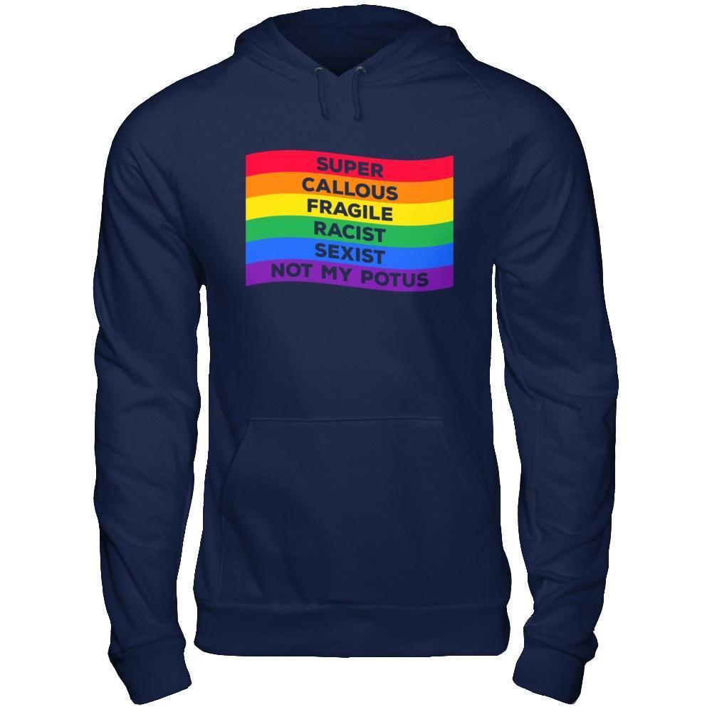 Super Callous Fragile Racist Sexist Not My Potus-T-Shirt & Hoodie-Pullover Hoodie-Navy