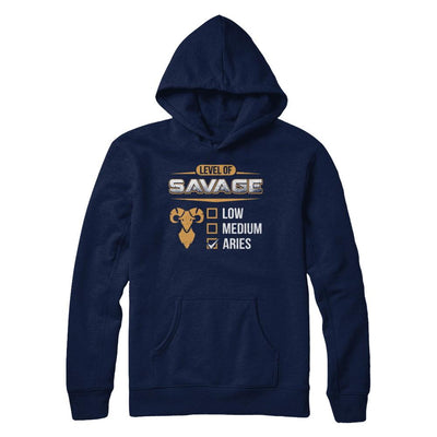 Level Of Savage Aries-T-Shirt & Hoodie-Pullover Hoodie-Navy