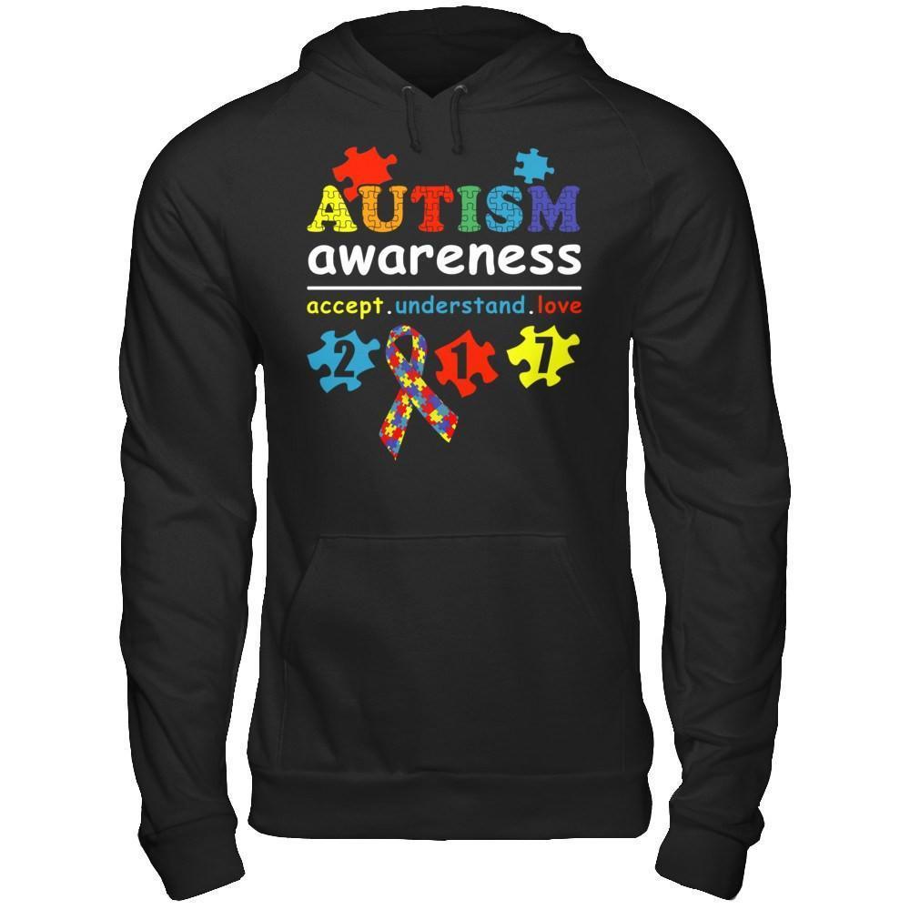 Autism Awareness 2017 Accept Understand Love-T-Shirt & Hoodie-Pullover Hoodie-Black