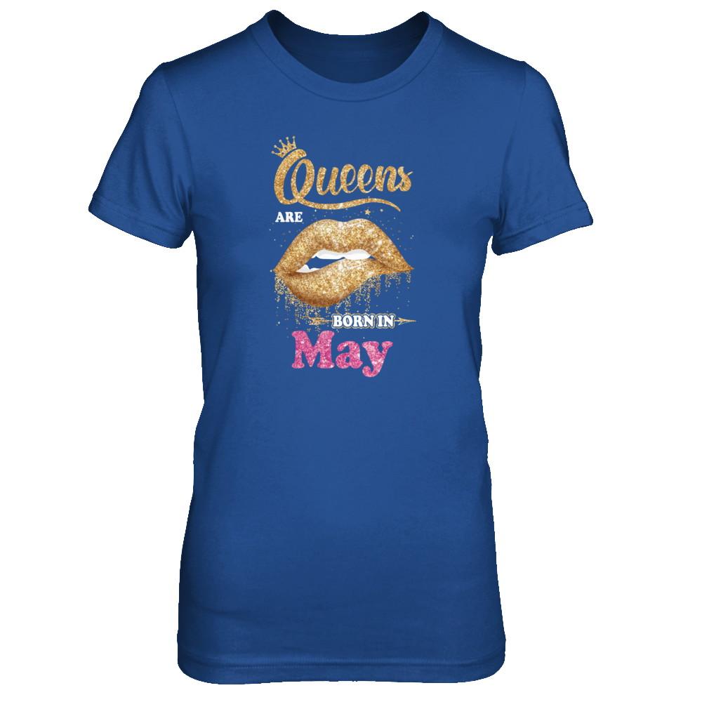 Lipstick Black Queens Are Born In May Birthday Gift-T-Shirt & Tank Top-Women's T-Shirt-Royal
