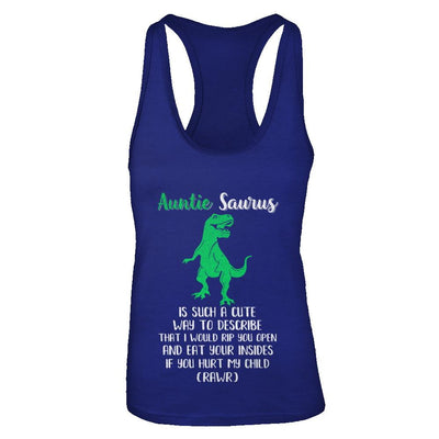 Auntie Saurus Is Such A Cute Way To Describe Auntie Gift-T-Shirt & Tank Top-Women's Ideal Racerback Tank-Royal