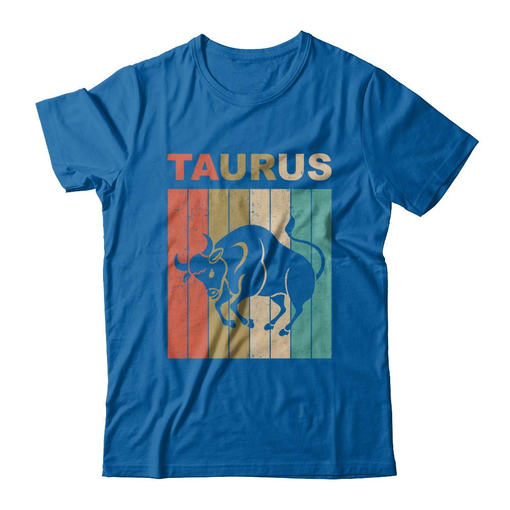 Vintage Taurus Zodiac April May Birthday Gift-T-Shirt & Hoodie-Classic T-Shirt-Royal