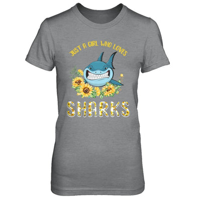 Just A Girl Who Loves Sharks And Sunflowers-T-Shirt & Hoodie-Women's T-Shirt-Sport Grey