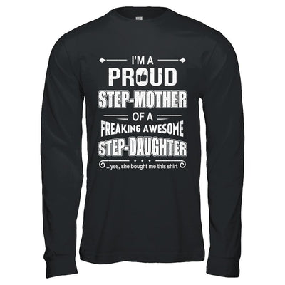 I'm A Proud Step-Mom Of Awesome Step-Daughter Mothers Day-T-Shirt & Hoodie-Long Sleeve T-Shirt-Black