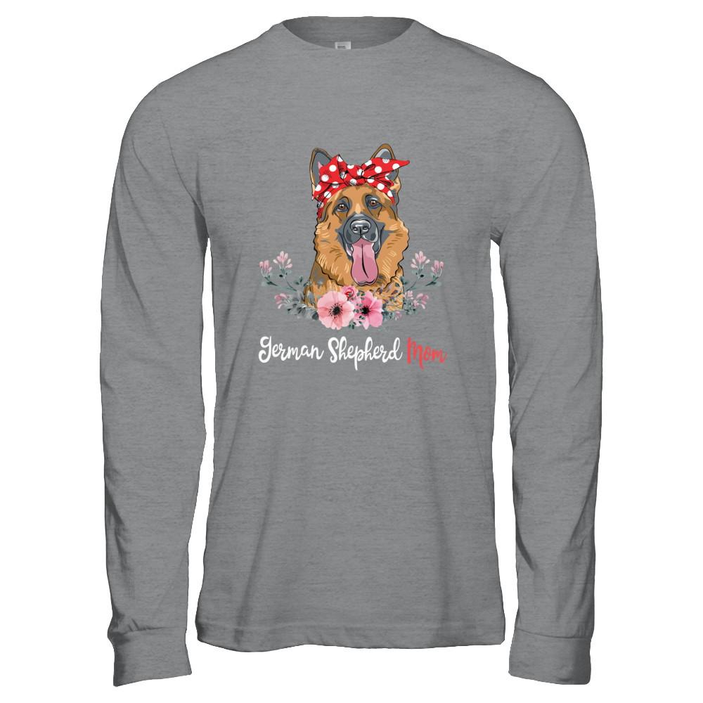 German Shepherd Mom Gift For Women Dog Lover-T-Shirt & Hoodie-Long Sleeve T-Shirt-Sport Grey