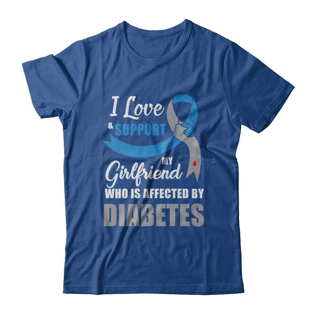 Diabetes Awareness Support Blue Grey Girlfriend Boyfriend-T-Shirt & Hoodie-Classic T-Shirt-Royal