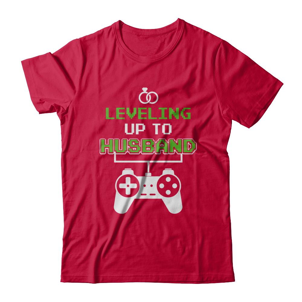 Funny Fiance Leveling Up To Husband For Groom-T-Shirt & Hoodie-Classic T-Shirt-Red