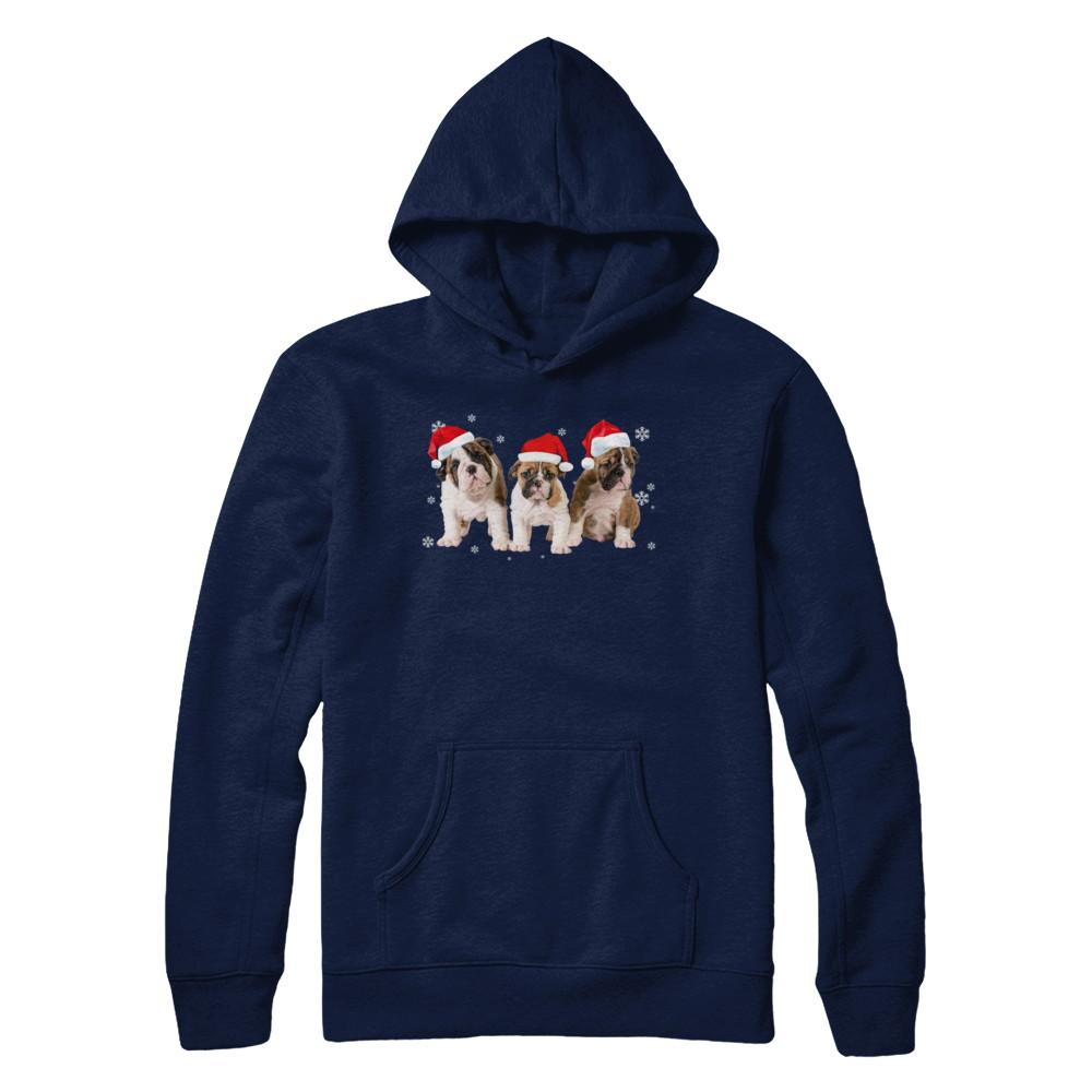 Funny Bulldogs Puppies Christmas Dog Gift-T-Shirt & Hoodie-Pullover Hoodie-Navy
