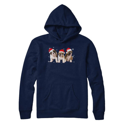 Funny Bulldogs Puppies Christmas Dog Gift-T-Shirt & Hoodie-Pullover Hoodie-Navy
