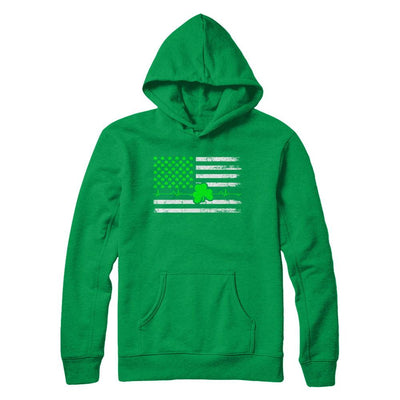 St. Patrick's Day Irish American Flag-T-Shirt & Hoodie-Pullover Hoodie-Irish Green