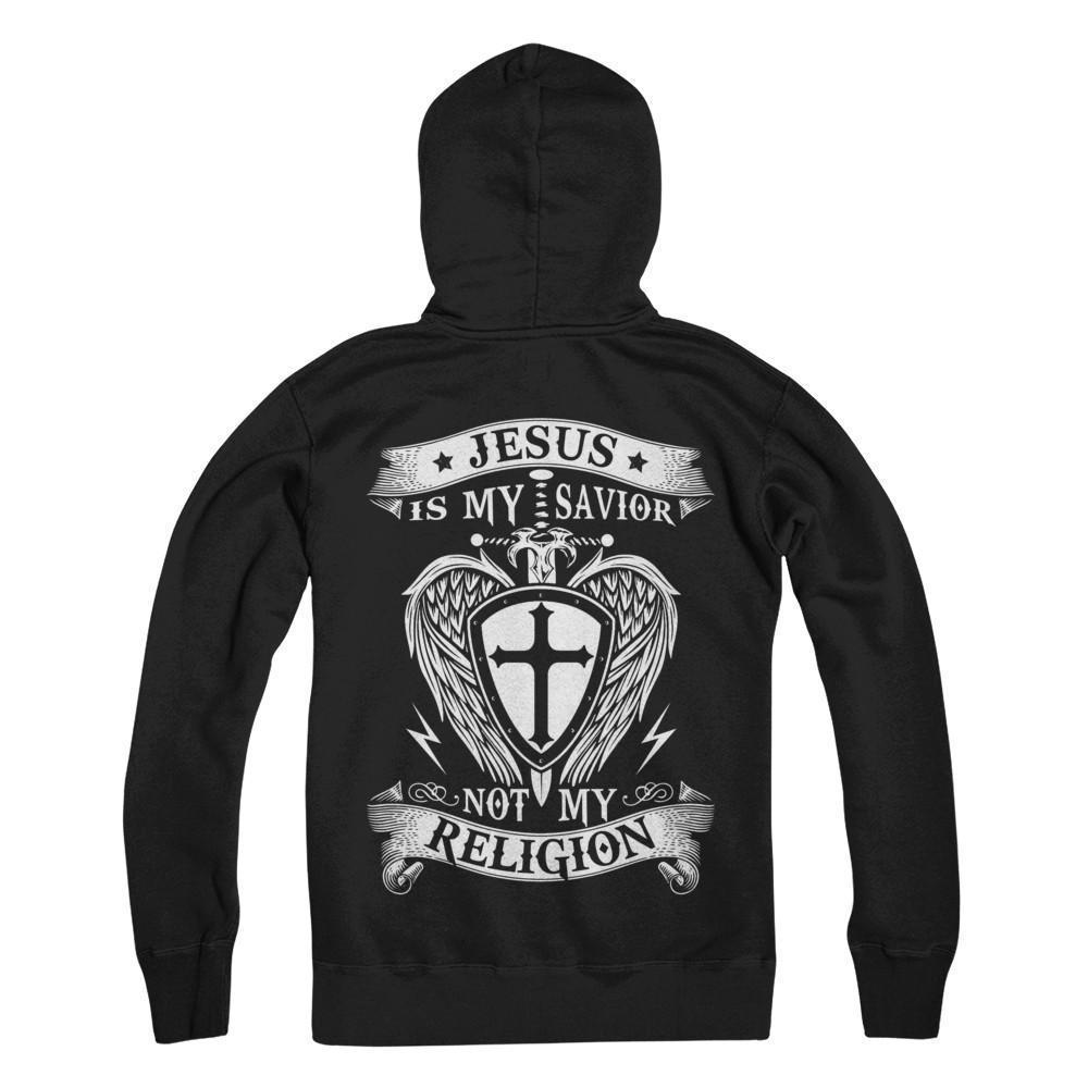 Knight Templar Jesus Is My Savior Not My Religion-T-Shirt & Hoodie-Pullover Hoodie-Black