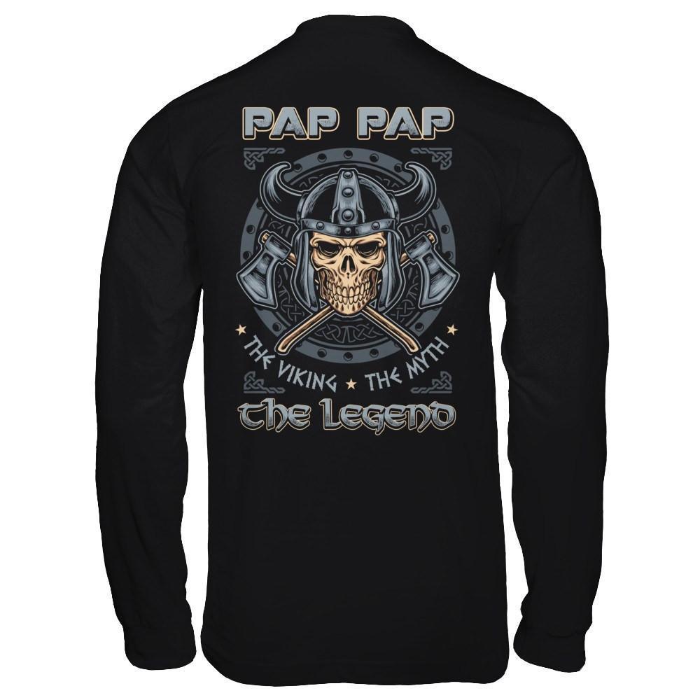 Pap Pap The Viking The Myth The Legend-T-Shirt & Hoodie-Long Sleeve T-Shirt-Black