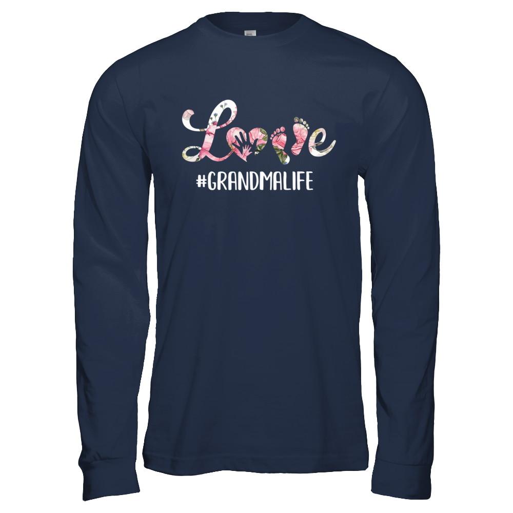 Love Grandmalife Matching Grandchild And Grandma Gifts-T-Shirt & Hoodie-Long Sleeve T-Shirt-Navy
