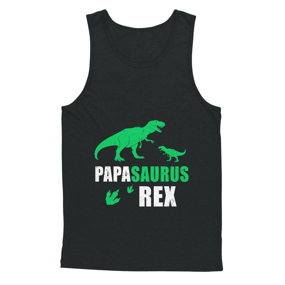 Dinosaur T-Rex Grandpasaurus Papa Saurus Dinosaur T-Rex Fathers Day-T-Shirt & Hoodie-Unisex Tank-Black