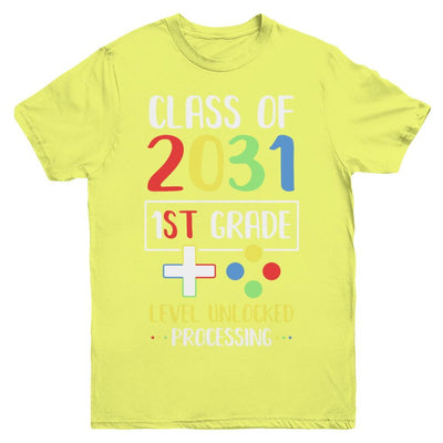 Class Of 2031 1st Grade Level Unlock Gaming Back Go School Youth-Youth Shirt-Youth T-Shirt-Daisy