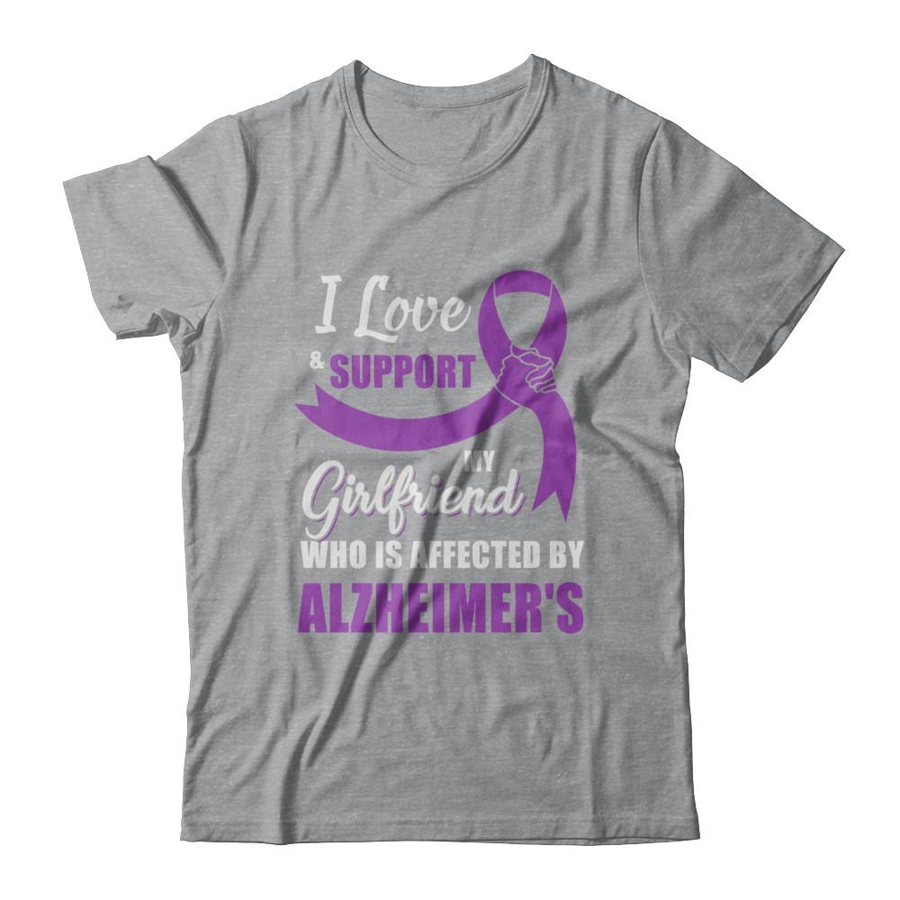 Alzheimer's Awareness Support Purple Girlfriend Boyfriend-T-Shirt & Hoodie-Classic T-Shirt-Sport Grey