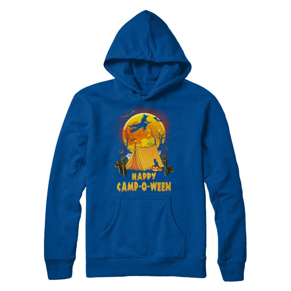 Happy Camp-O-Ween Funny Halloween Camping-T-Shirt & Hoodie-Pullover Hoodie-Deep Royal