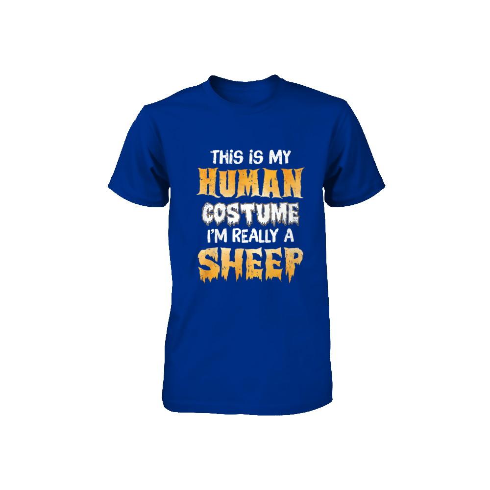 This Is My Human Costume Sheep Halloween Youth-Youth Shirt-