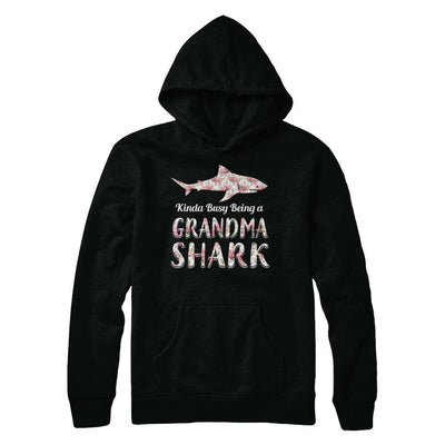 Grandma Shark Kinda Busy Being A Grandmashark-T-Shirt & Hoodie-Pullover Hoodie-Black