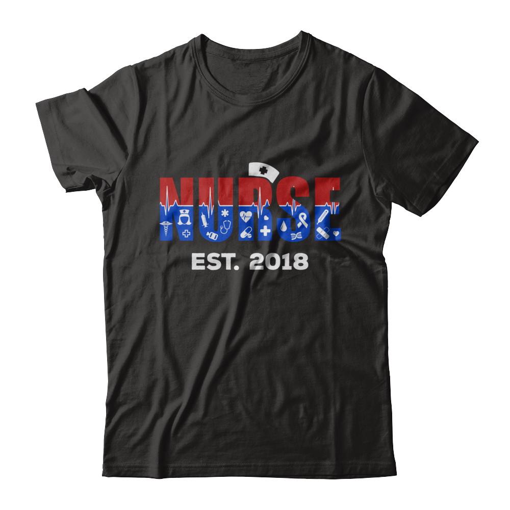 Nurses Est 2018 Graduation-T-Shirt & Hoodie-Premium T-Shirt-Black