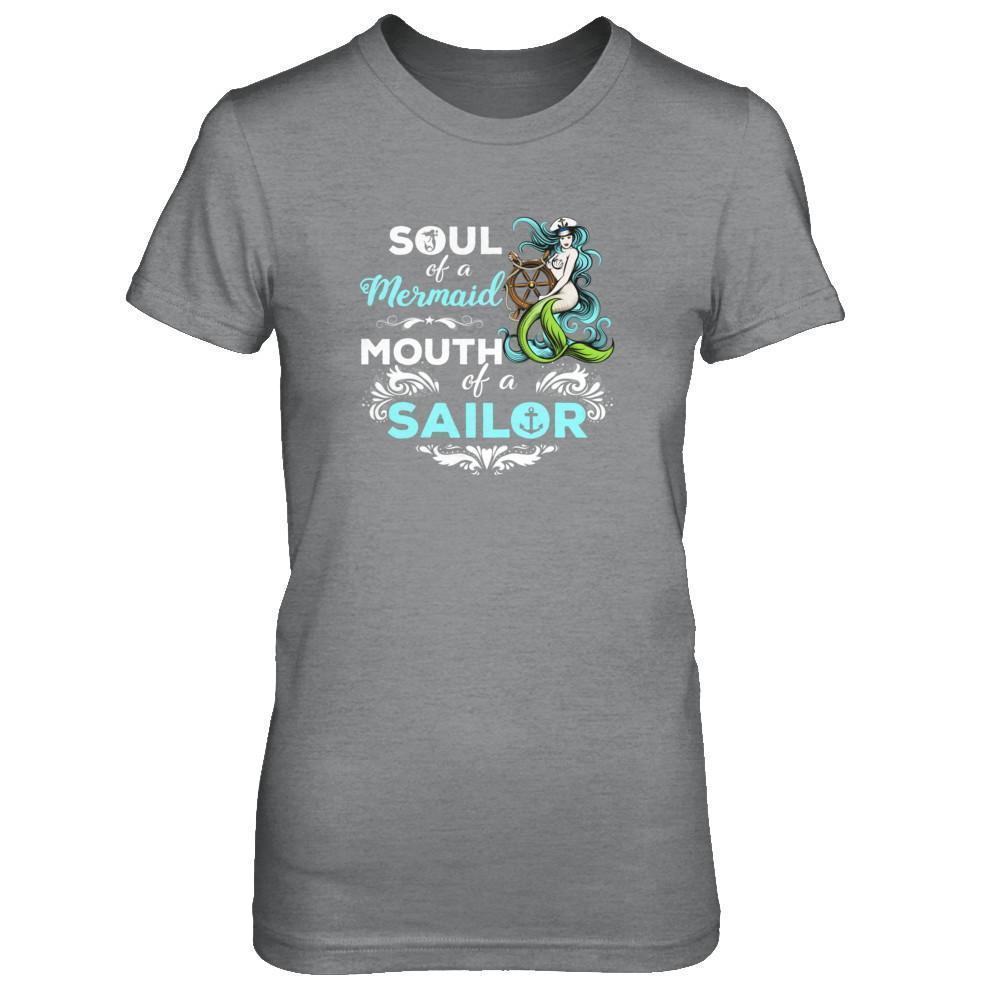 Soul Of A Mermaid Mouth Of A Sailor-T-Shirt & Tank Top-Women's T-Shirt-Sport Grey