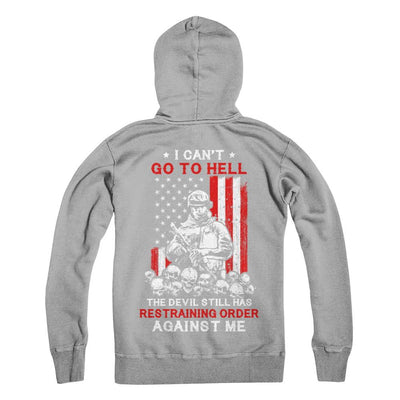 I Cant Go To Hell The Devil Against Me Army Veteran-T-Shirt & Hoodie-Pullover Hoodie-Light Steel