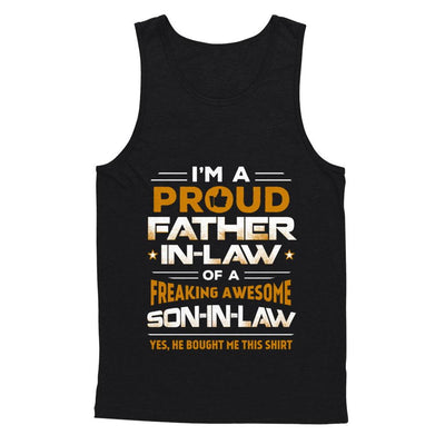 Proud Father-In-Law Freaking Awesome Son-In-Law-T-Shirt & Hoodie-Unisex Tank-Black