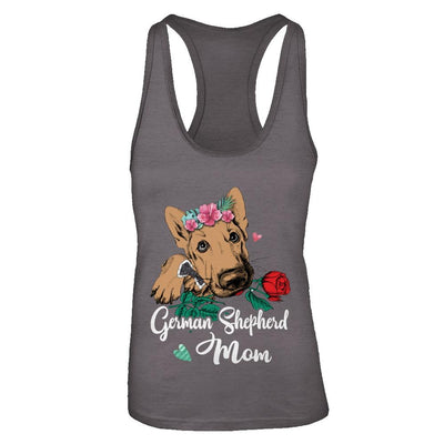 German Shepherd Mom Funny Dog Mom Gift Idea-T-Shirt & Tank Top-Women's Ideal Racerback Tank-Dark Grey