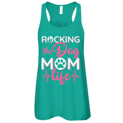 Rocking The Dog Mom Life-T-Shirt & Tank Top-Women's Flowy Racerback Tank-Kelly
