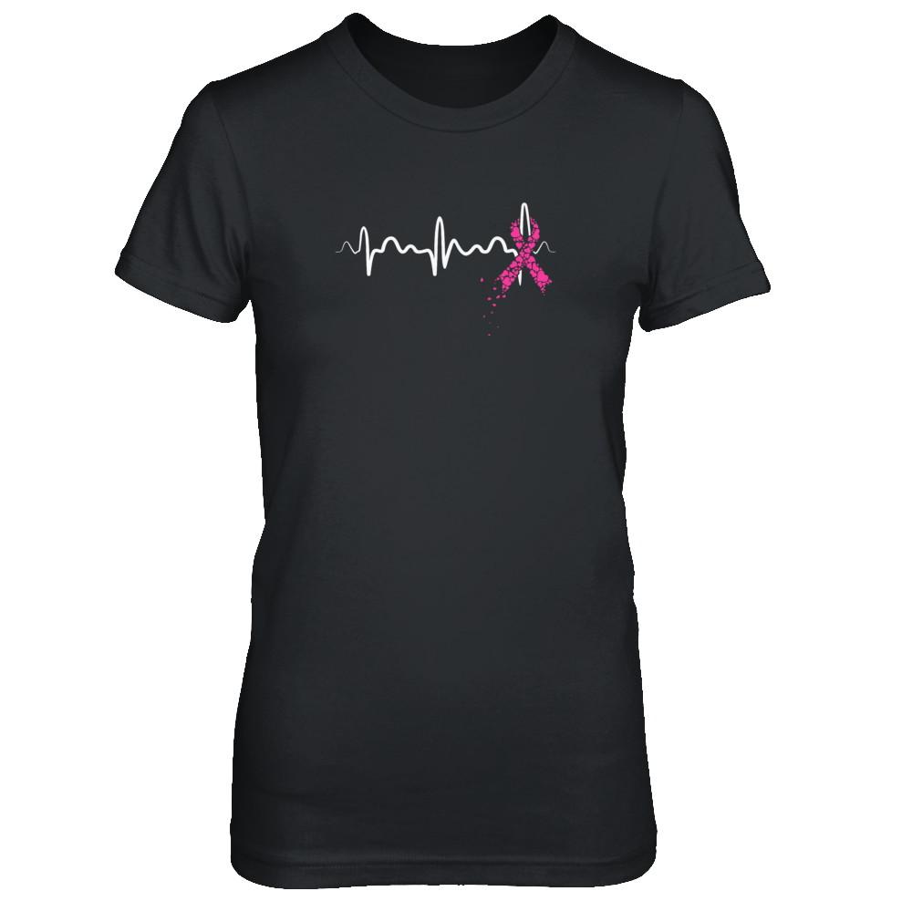 Breast Cancer Heartbeat Awareness-T-Shirt & Tank Top-Women's T-Shirt-Black