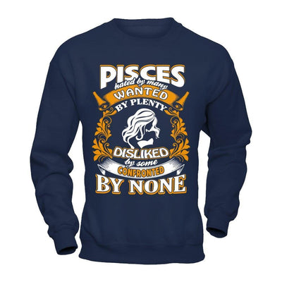 Pisces Hated By Many Wanted By Plenty-T-Shirt & Hoodie-Crewneck Sweatshirt-Navy