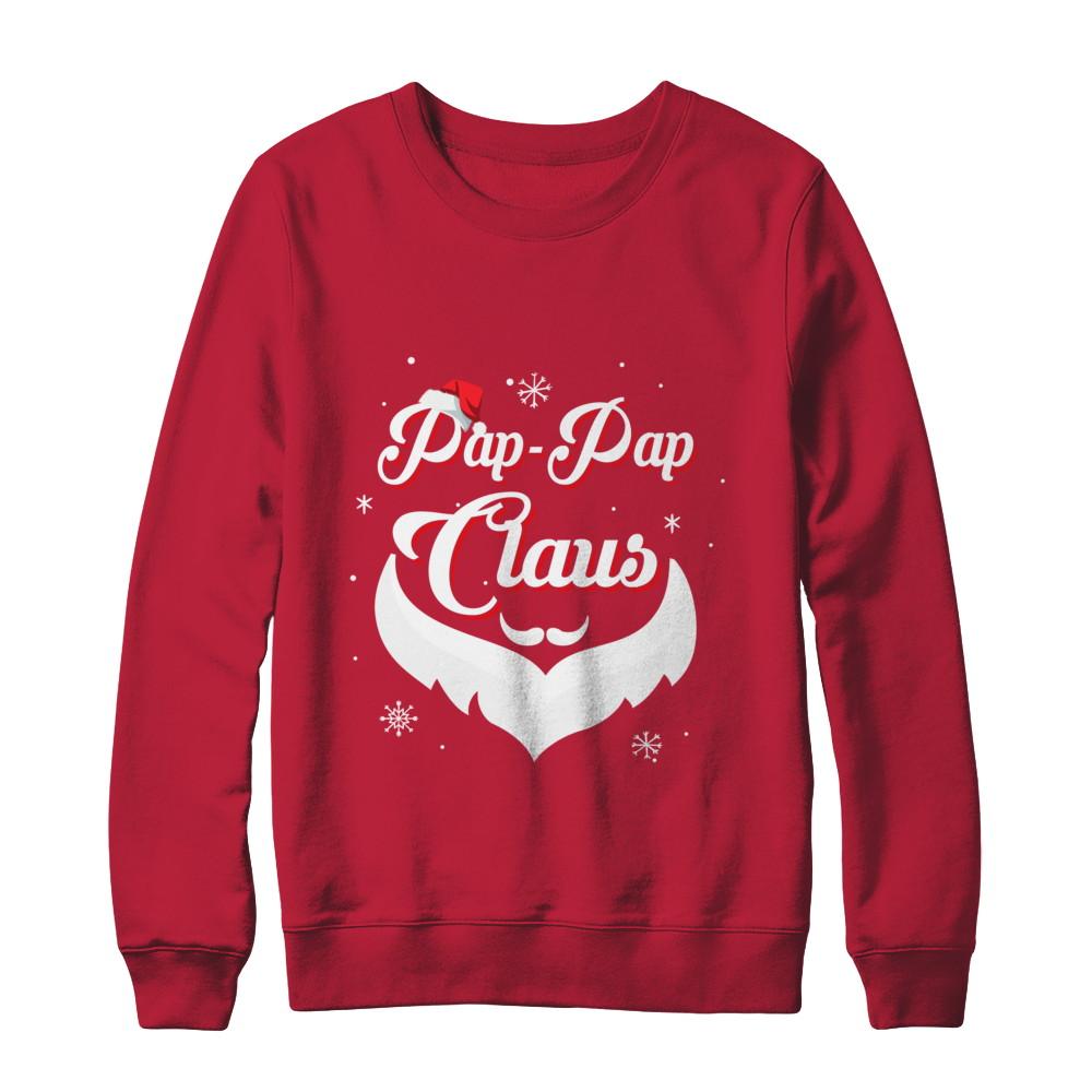 Santa Beard Matching Christmas Pajamas Pap-Pap Claus-T-Shirt & Sweatshirt-Crewneck Sweatshirt-Red