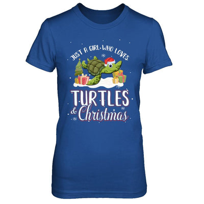 Just A Girl Who Loves Turtles And Christmas-T-Shirt & Sweatshirt-Women's T-Shirt-Royal