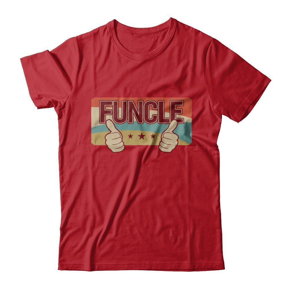 Vintage Retro Funcle Funny Uncle Only Cooler-T-Shirt & Sweatshirt-Classic T-Shirt-Red